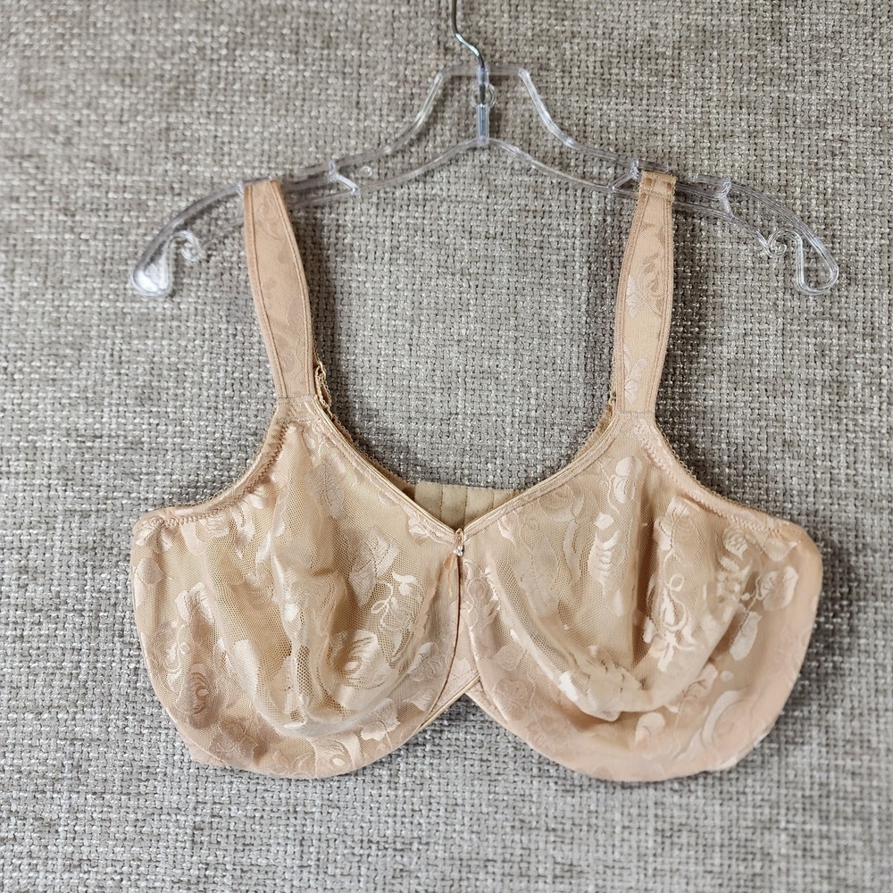 Wacoal Awareness Underwire Bra 85567 Womens 40DDD Tan Floral Lace Adjustable